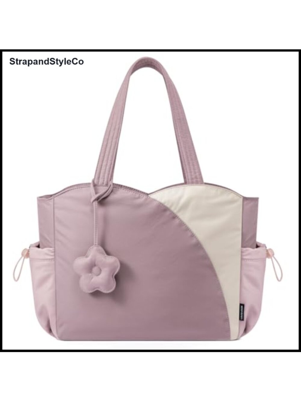 Puffer Tote Bag with Zipper Lightweight Polyester Laptop Work Bag